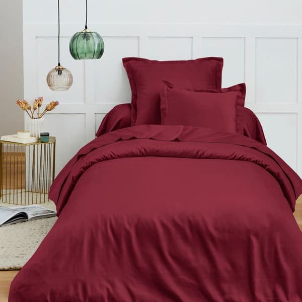 Påslakan 140 x 200 cm "Premium" för enkelsäng - Premium Granat