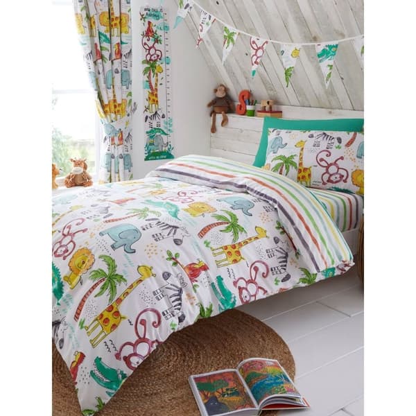 Jungle Fun Duvet Cover Set Multicoloured Single
