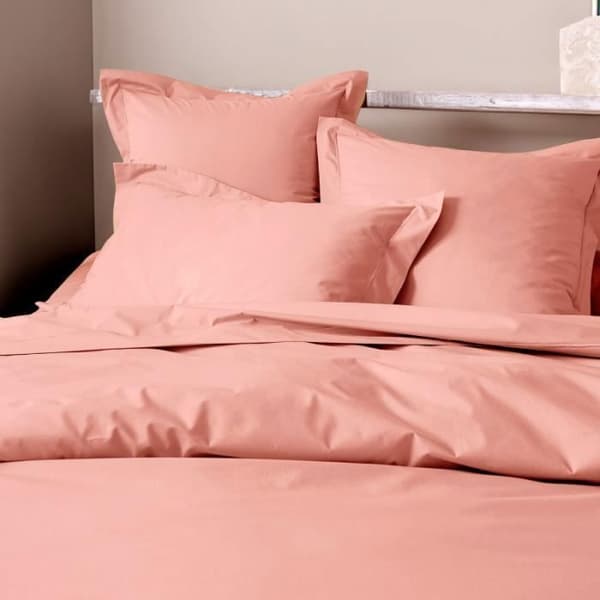 Kammad bomullspercale påslakan "Julian" Pure Cotton - Julian Powder Pink - Påslakan 140 x 200 cm