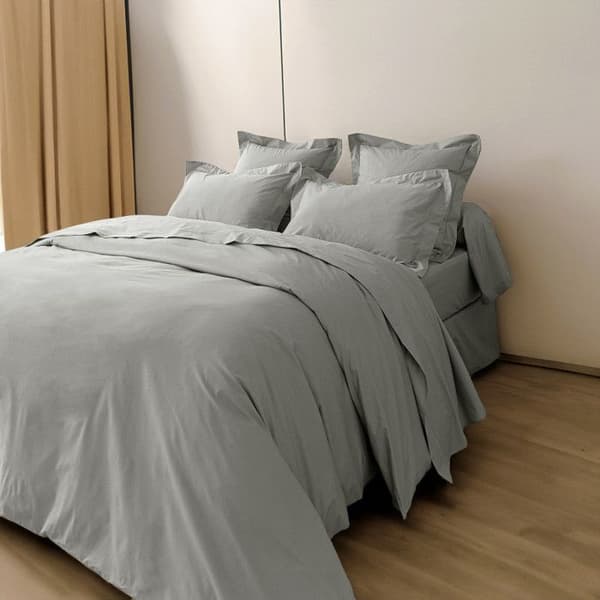 Kammad bomullspercale påslakan "Julian" Pure Cotton - Julian Perle - Påslakan 260 x 240 cm