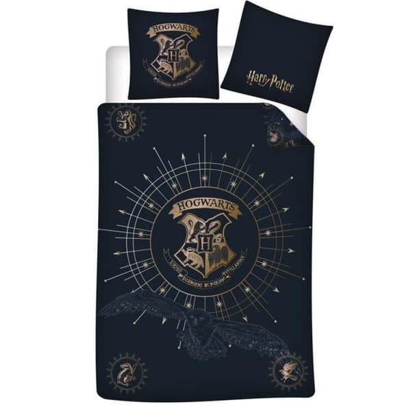 Sängkläder - Harry Potter - Hogwarts - Reversibel - 140x200 cm - Barn