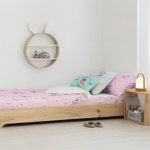 Sengetøy med glidelås Peppa Pig Awesome Flerfarget 90 x 200 cm 90 x 1 x 200 cm
