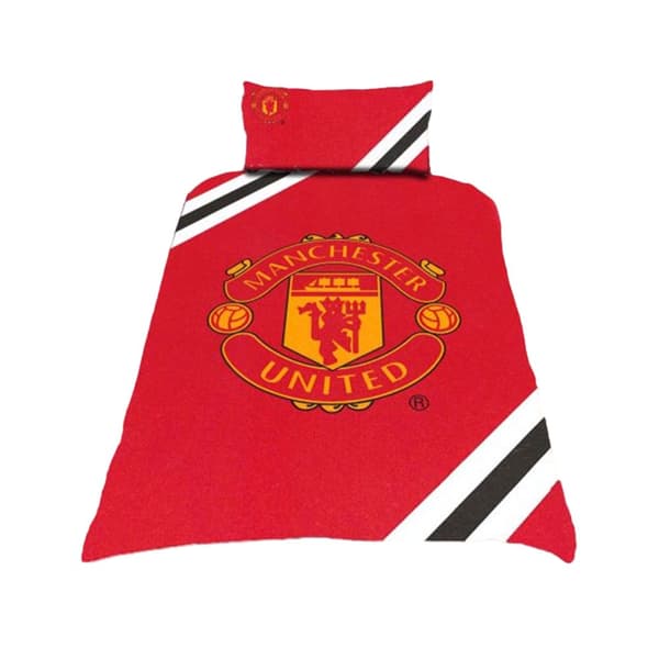 Manchester United FC Core Stripe Duvet Set Classic Green Single Manchester United FC Core Stripe Duvet Set Classic Green Single