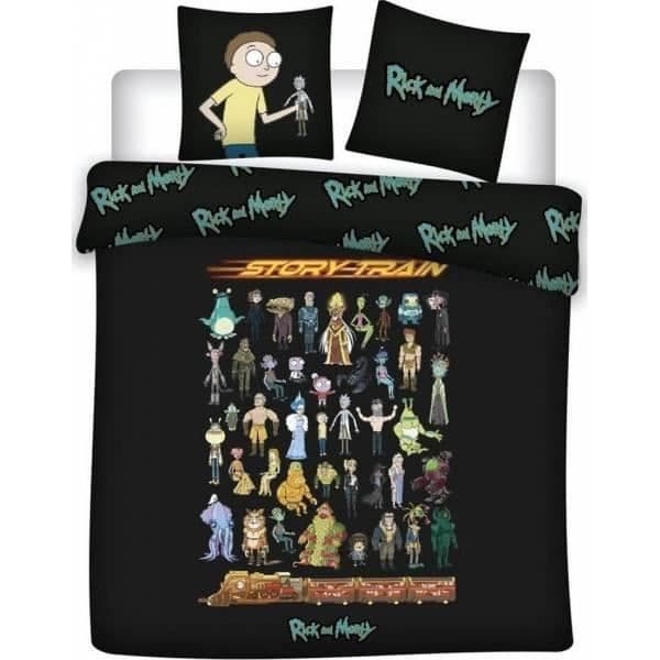Bäddset - RICK AND MORTY - 240x220 cm - 100% bomull - 2 örngott 65x65 cm - Fri frakt