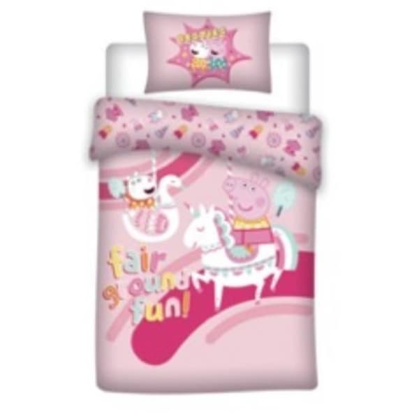 Peppa Pig bomull barn sängkläder set - Rosa - Naturlig - Sovrum - Maskintvättbar - Andra mönster - Barn
