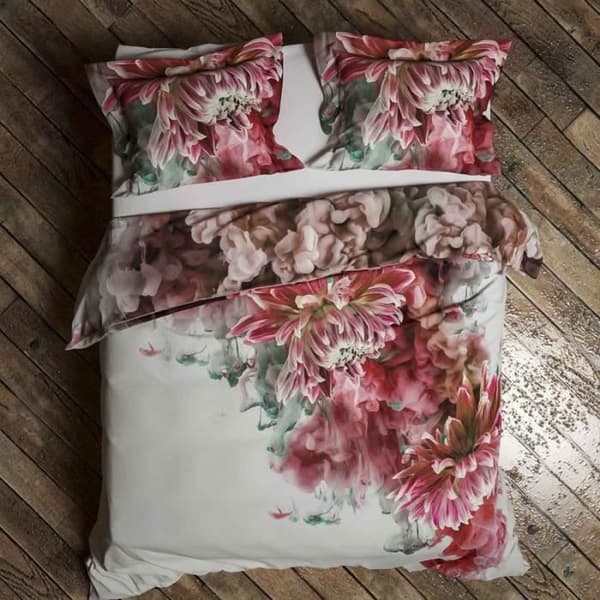 100% bomull Satin påslakan - Heckett & Lane Sinata - Stor storlek 240x200/220 cm - Röd