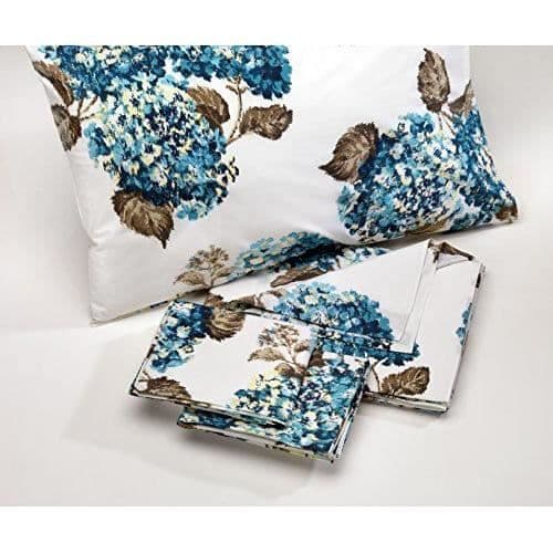Luna di Giorno Lune de jour Hortensias tryck Set Ark 1 och en halv, 100% bomull, blå, 260x 275cm -