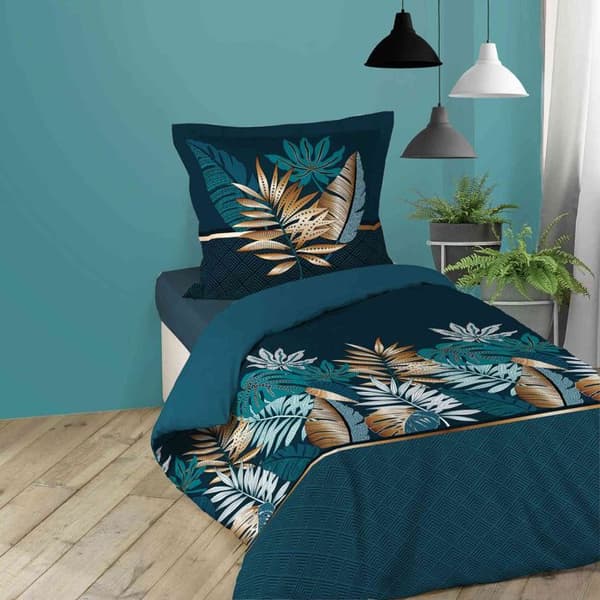 Bäddset - ALIANOR - 240x220 cm - 100% bomull - Allover tryck - 3 st