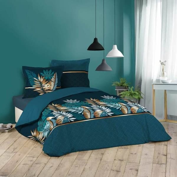 Bäddset - ALIANOR - 240x220 cm - 100% bomull - Allover tryck - 3 st