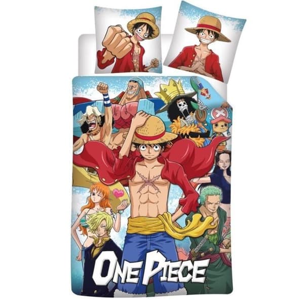 Bäddset - One Piece - Påslakan 140x200 cm - Örngott 65x65 cm - Bomull - Manga