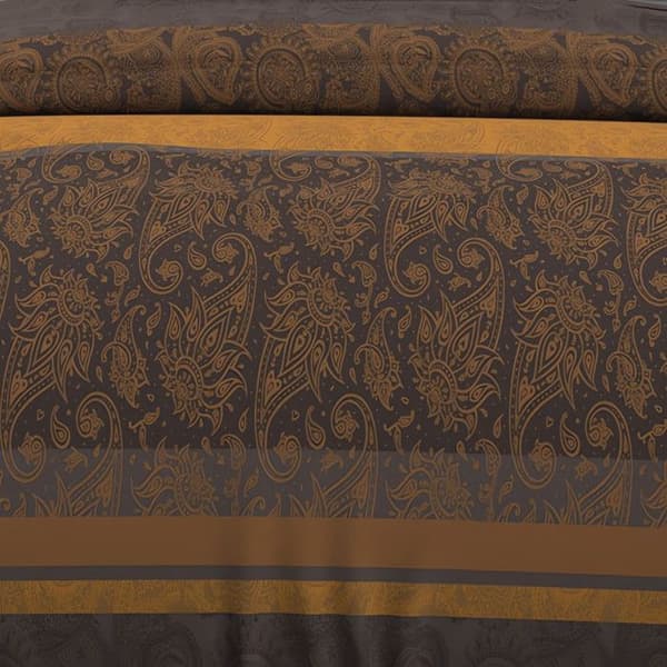 Påslakanset i bomull 57 trådantal 260x240 cm Ochre CASHMERE, av Soleil d'Ocre