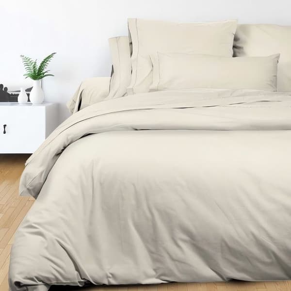 SOLEIL d'OCRE Camille påslakan - Percale bomull - 220 x 240 cm - Ecru