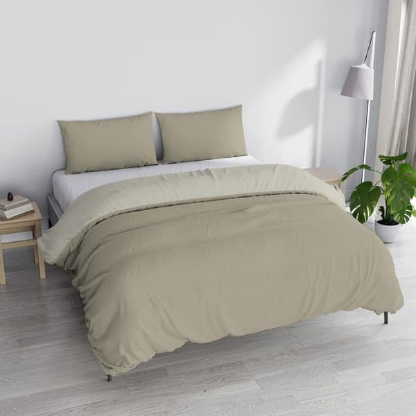 Mb home italien - CP-MB HOME SUPREME-TORTORA/PANNA-2PST - MB Home Supreme Taupe/creme sängkläder, för dubbelsäng