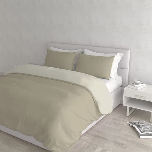 Mb home italien - CP-MB HOME SUPREME-TORTORA/PANNA-2PST - MB Home Supreme Taupe/creme sängkläder, för dubbelsäng