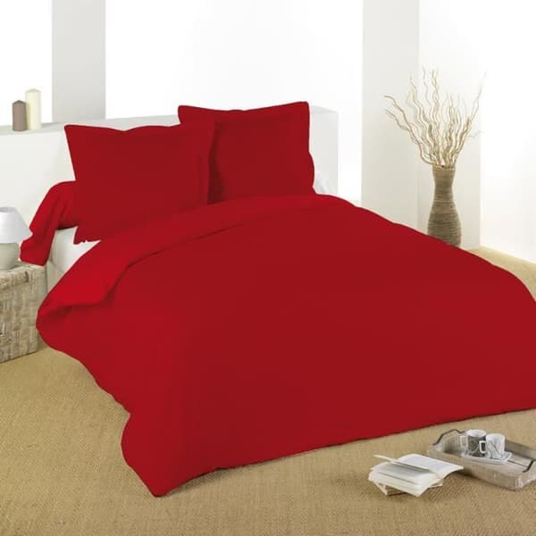 Påslakan - Comfort - Röd - 200x200 cm - 100% bomull - Knäppning
