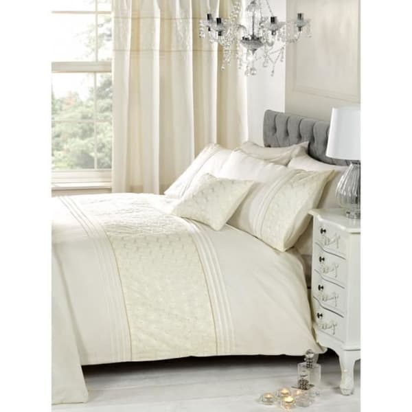 Everdean Floral Cream King Size Sängkläder Set - Beige - Klassisk - Tidlös