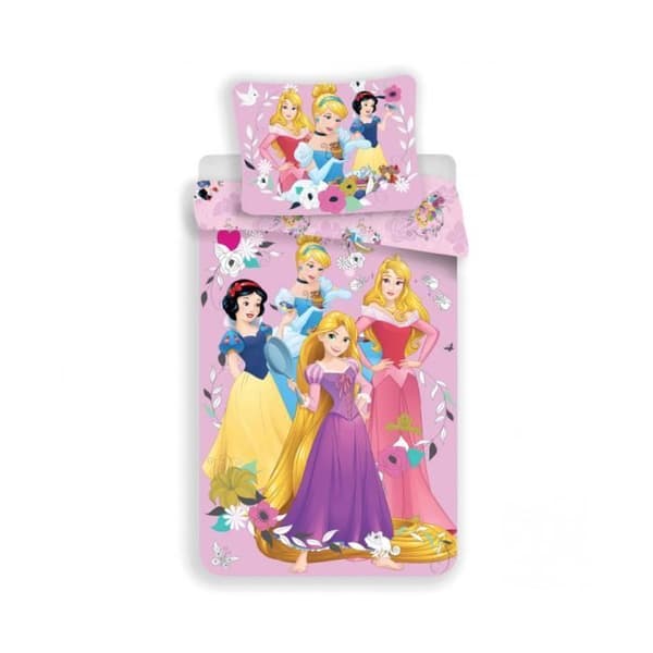 Disney Princess Pink Enkelt bomullspåslakan och örngottset