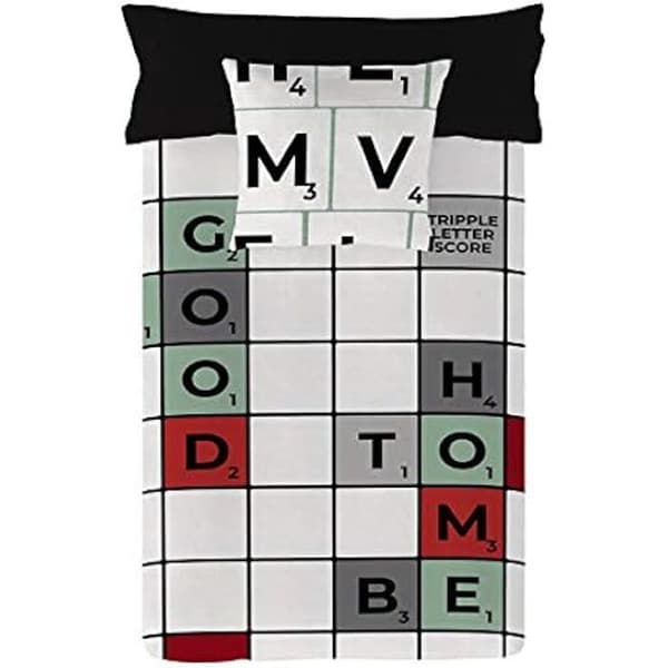 Scrabble Påslakan - NATURALS - 180 säng - 100 % bomull - Vit - Rektangulär - Modern