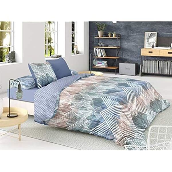 Sängkläder set - Pierre Cardin - Scott - Färg vändbar design - Blå - 140 x 200 cm