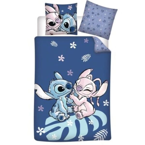 Sängkläder - Aymax - Stitch - Duntäckesskydd 140x200 cm - Kuddöverdrag 65x65 cm - Polycotton