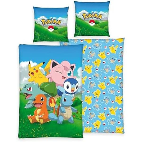 Sängkläder - Pokemon - 135 x 200 cm - 1 påslakan - 1 örngott - Syntetiskt