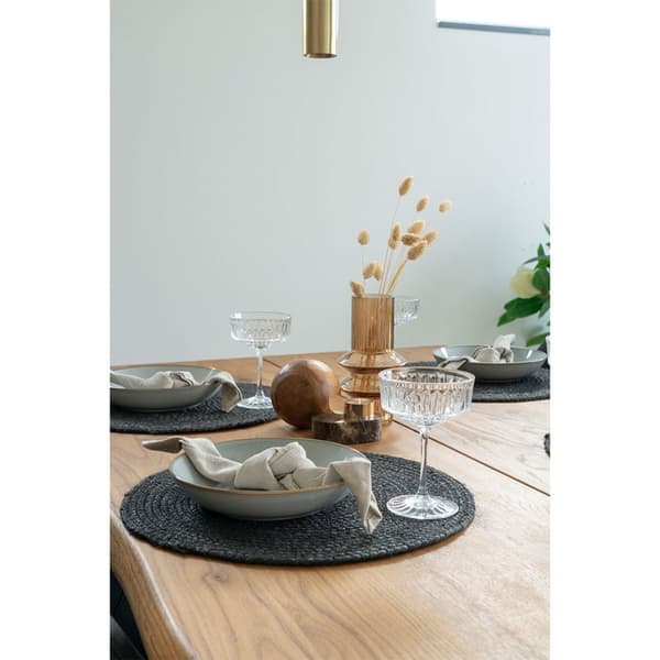 Bombay Placemat Ø38cm, Set om 4 Mörkgrå.