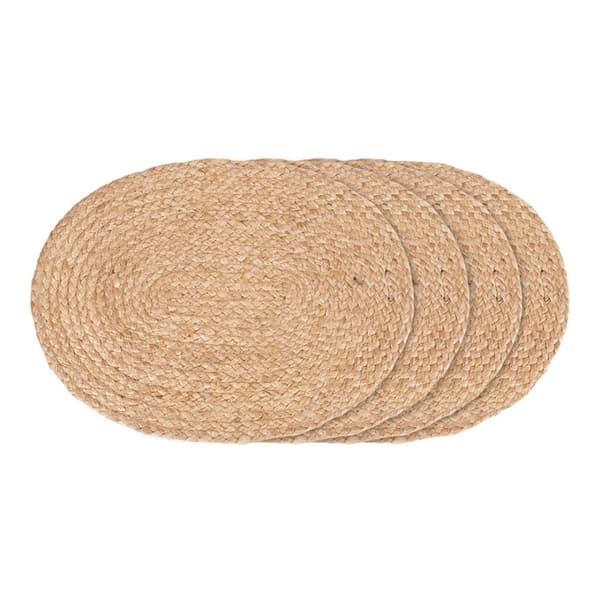 Bombay Placemat oval, Set om 4 Natur. Självtorkning