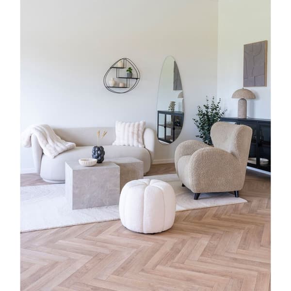 Galena Kudde Faux päls, 45x45cm vit.