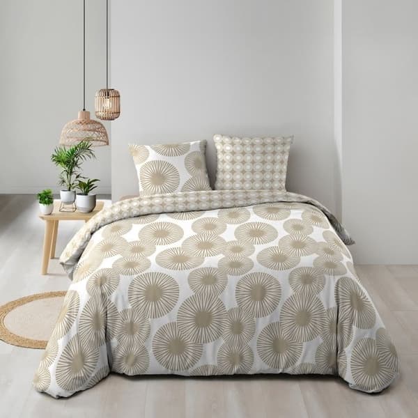 Reversible duvet cover set + 240 x 220 cm bomull 57 trådar + 2 örngott Nebulla