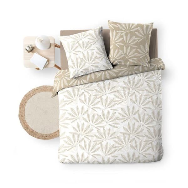 Parure av duvet vändbar + 240 x 220 cm bomull 57 trådar + 2 örngott Malia