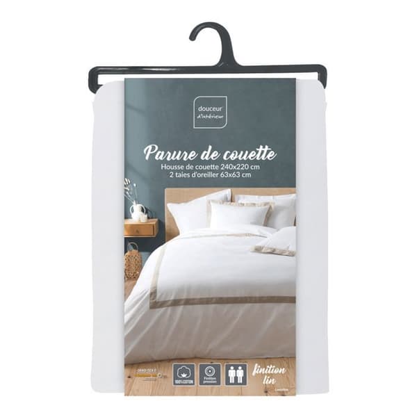 Bäddset - LAURALINE - 240 x 220 cm - 95% bomull - 5% linne - Mjukt och slitstarkt