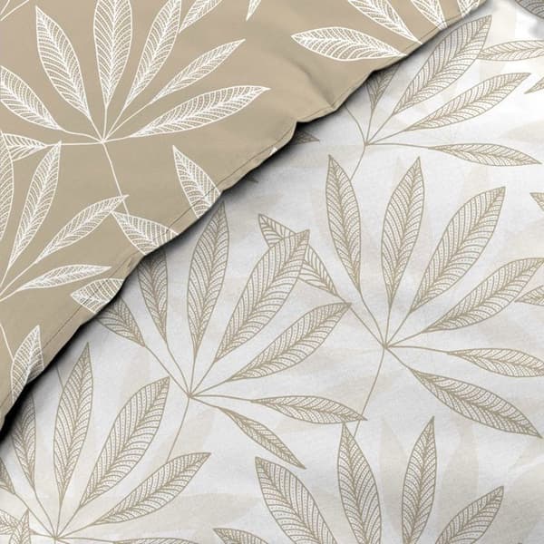 Vändbar duvetöverdrag - 240x260 cm + örngott - Natur vit och beige - Beige