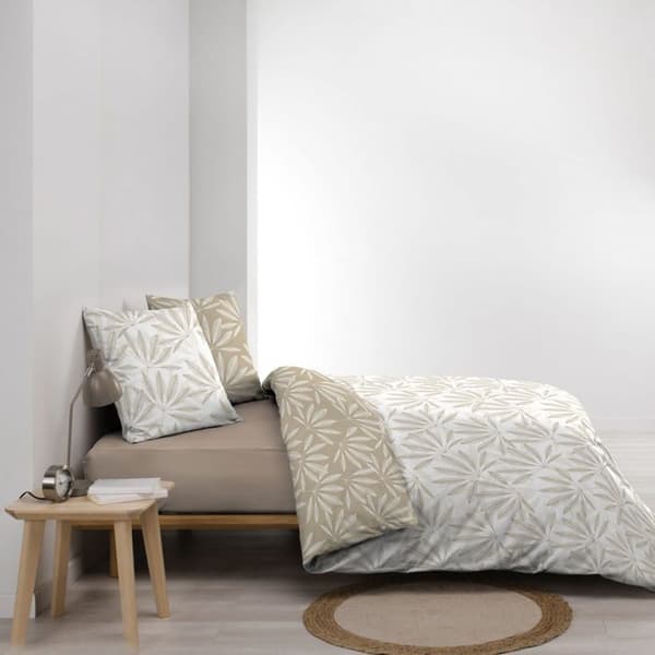 Vändbar duvetöverdrag - 240x260 cm + örngott - Natur vit och beige - Beige