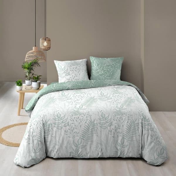 Vändbar påslakan 260 x 240 cm – 57 trådarnas bomull Cassia Sage