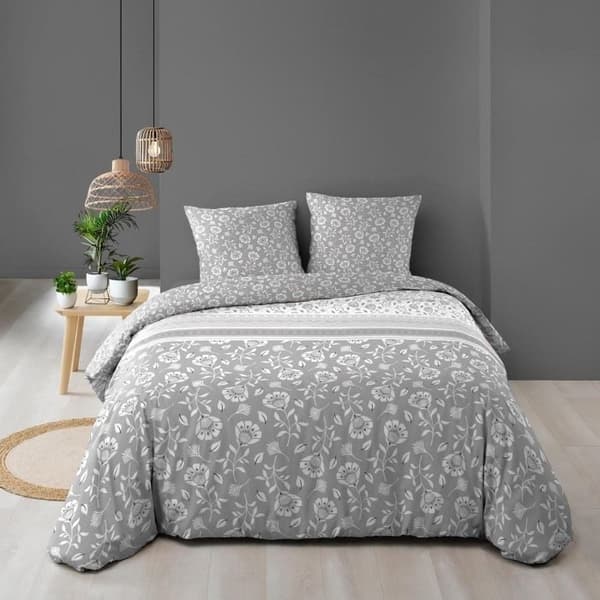 Vändbar täckjacka 240 x 220 cm i bomull 57 trådar + 2 örngott Flavie