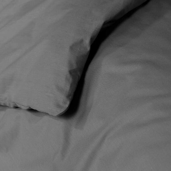 Duvetöverdrag 2 personer 260 x 240 cm ensfärgad 57 tråd lina Antracit