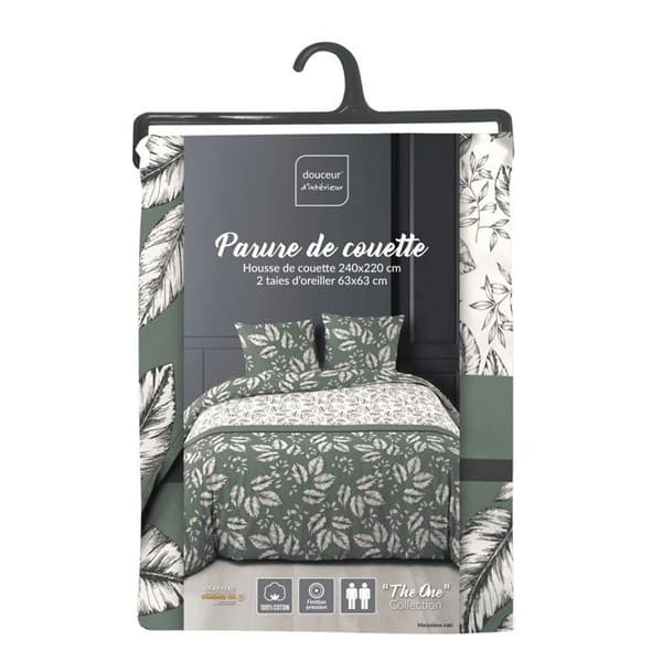 Sängkläder Set 3 Delar - Paris Pris - Marjolaine - 240x220cm - Kaki - Allover Tryck