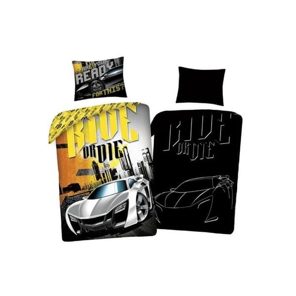 Fast and Furious Ride Glow in the Dark 100% bomull enkeltäckenset - europeisk storlek