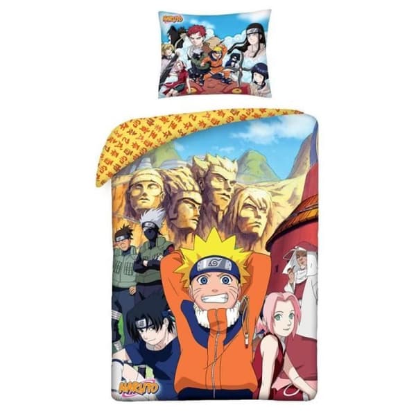 Sängset - Naruto - Japanska tecken - 200x140 cm - 100% Bomull - Officiell licens