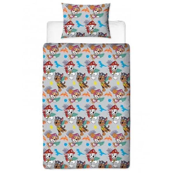 Paw Patrol Duvetset med vändbar design och matchande örngott Dinosauriemönster