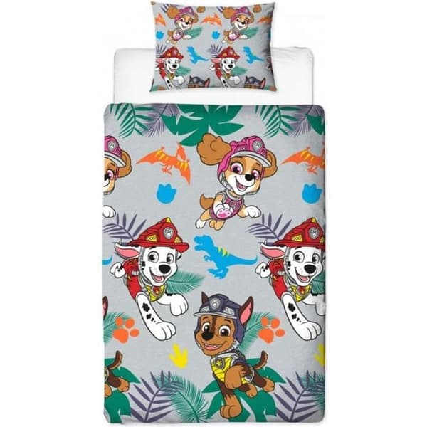 Paw Patrol Duvetset med vändbar design och matchande örngott Dinosauriemönster