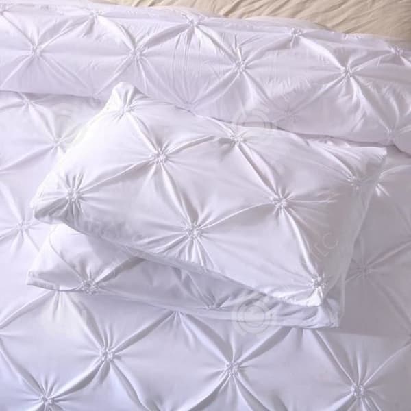 INN® sängset 220x240 vit vuxen polyester 2 personer tredelat set modernt mönster inredning sovrum