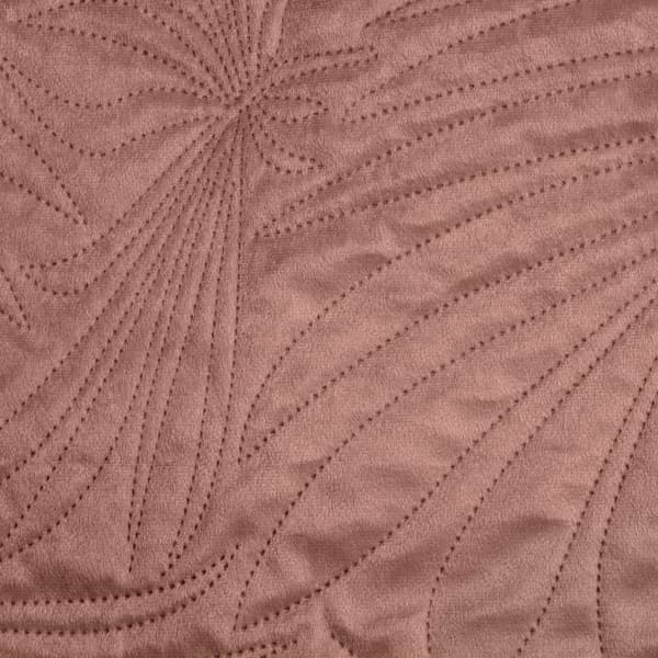Dekorativt sengetæppe LUIZ-4 220x240 pink med palmeblade