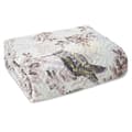 Miniatyrbillede 2 af 4: Dekorativt sengetæppe POLY 170x210 hvide flerfarvede kviste blomster fugle