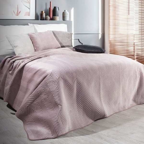 Dekorativt sengetæppe SOFIA 200x220 pudderrosa