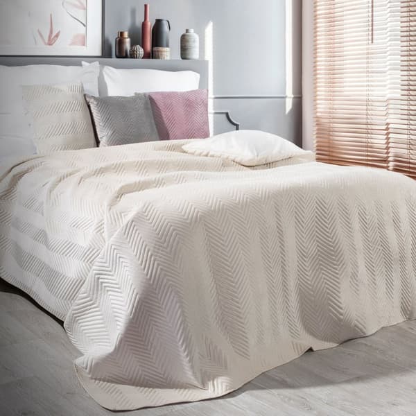 Fløjlsengetæppe SOFIA 200x220 Eurofirany creme
