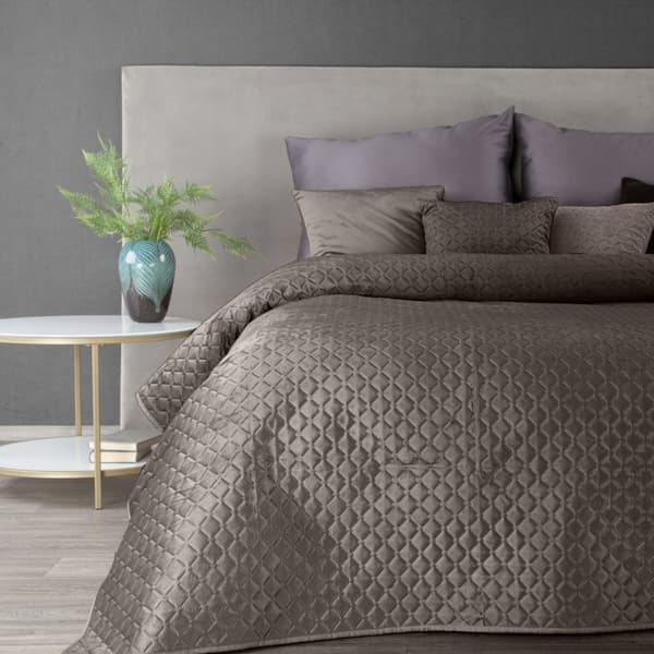 DIMON dekorativt sengetæppe 220x240 mørk beige