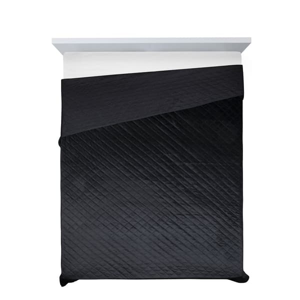 Dekorativt överkast LUIZ 70x160 svart med ett geometriskt mönster