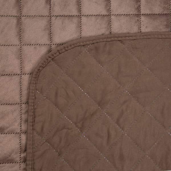 Dekorativt sengetæppe LUIZ 220x240 mørk beige med et geometrisk mønster