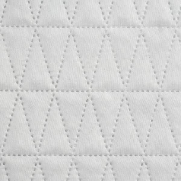 BONI koristeellinen päiväpeite 70x160 valkoinen tikattu geometrisella kuviolla